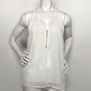 Uno Qi Clothing "NEW" Sleeveless Lightweight White Top Size Small